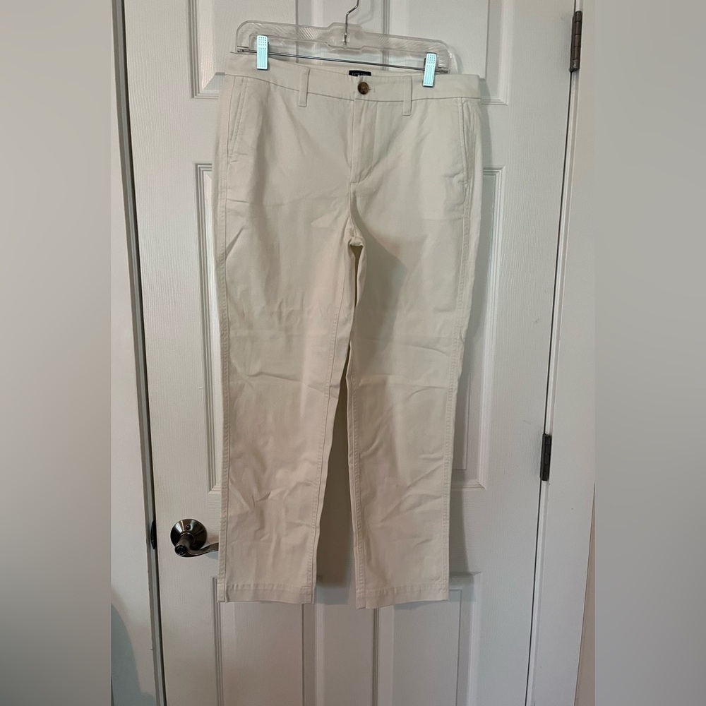 J. Crew Cream Chinos Lightweight Cotton Blend